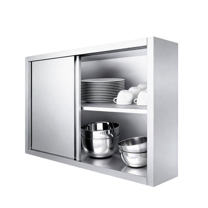Customizable Stainless Steel Wall Cabinet | Sliding or Swing Doors | Optional LED & Glass Vision