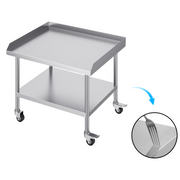 Mobile Stainless Steel Worktable with 3-Sided Backsplash