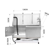 Professional Stainless Steel Pet Grooming Bathtub | Adjustable Electric Lift Option | Ergonomic Step Access