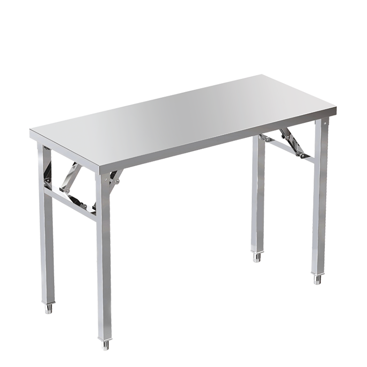 Heavy-Duty Foldable Stainless Steel Worktable with Tubular Undershelf (Custom Shapes)