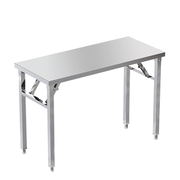 Foldable Stainless Steel Worktable with Tubular Undershelf
