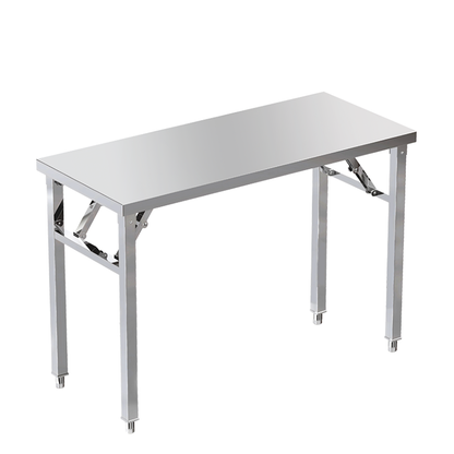 Heavy-Duty Foldable Stainless Steel Worktable with Tubular Undershelf (Custom Shapes)