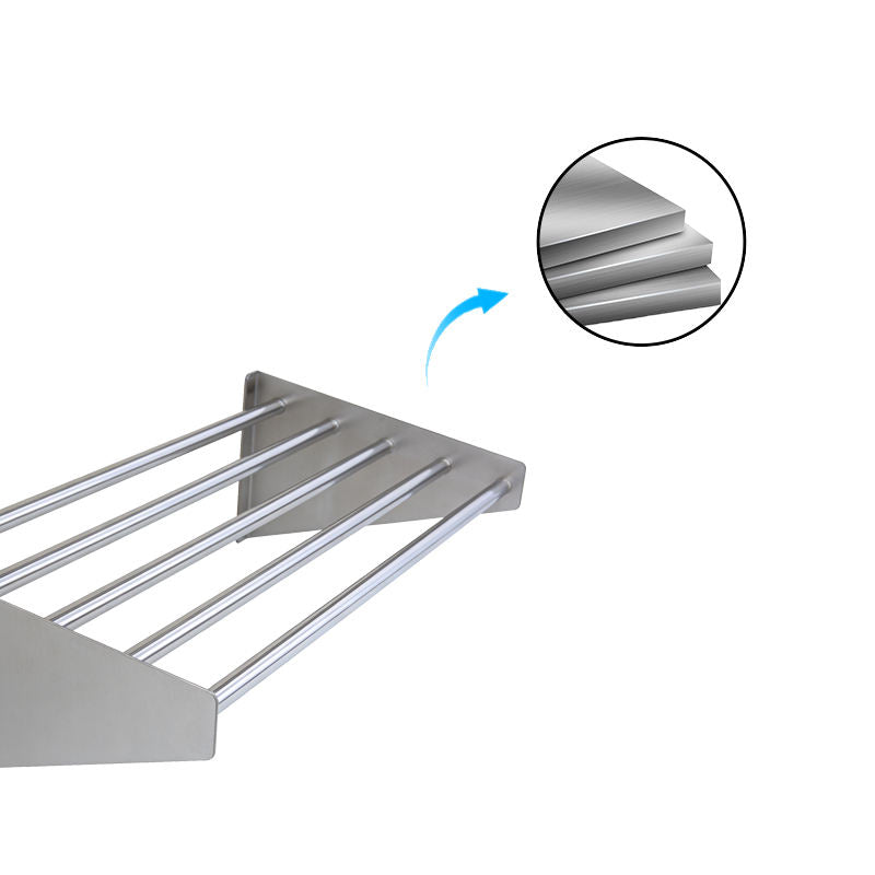 Custom Stainless Steel Wall-Mounted Tubular Shelf | Heavy-Duty Pipe Rack | Ventilated Storage Solution