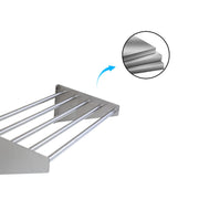 Stainless steel pipe rack with triangular wall brackets