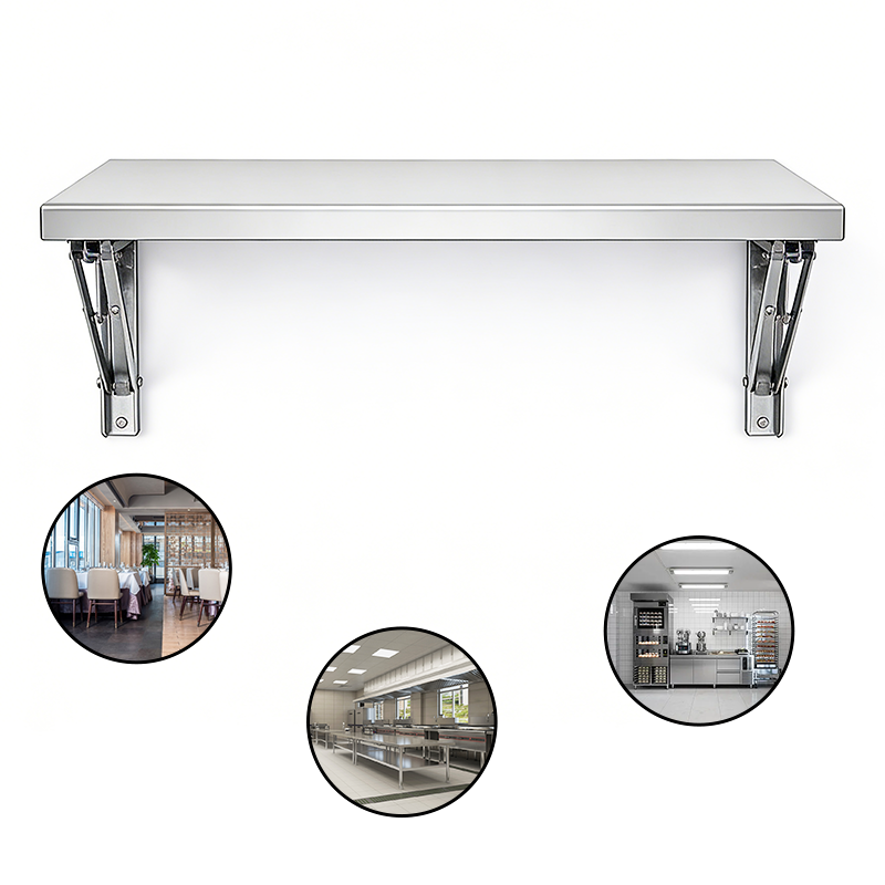 Heavy-Duty Foldable Stainless Steel Wall Mount Shelf