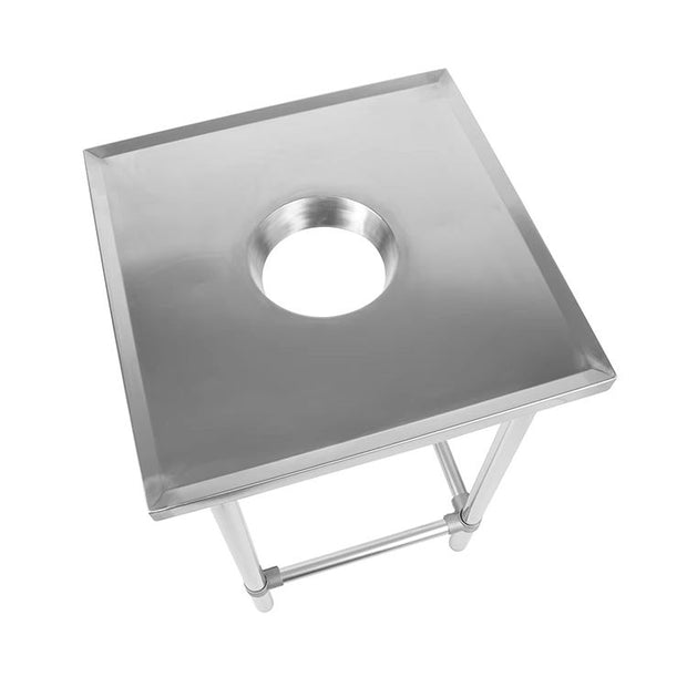 SENFON commercial stainless steel waste collection table with scrap hole