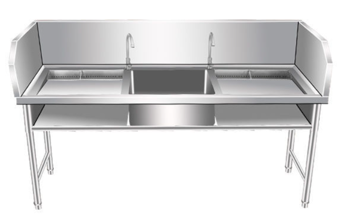 Professional Stainless Steel Fish Processing & Scaling Table | Customizable Layouts | Heavy-Duty Workstation