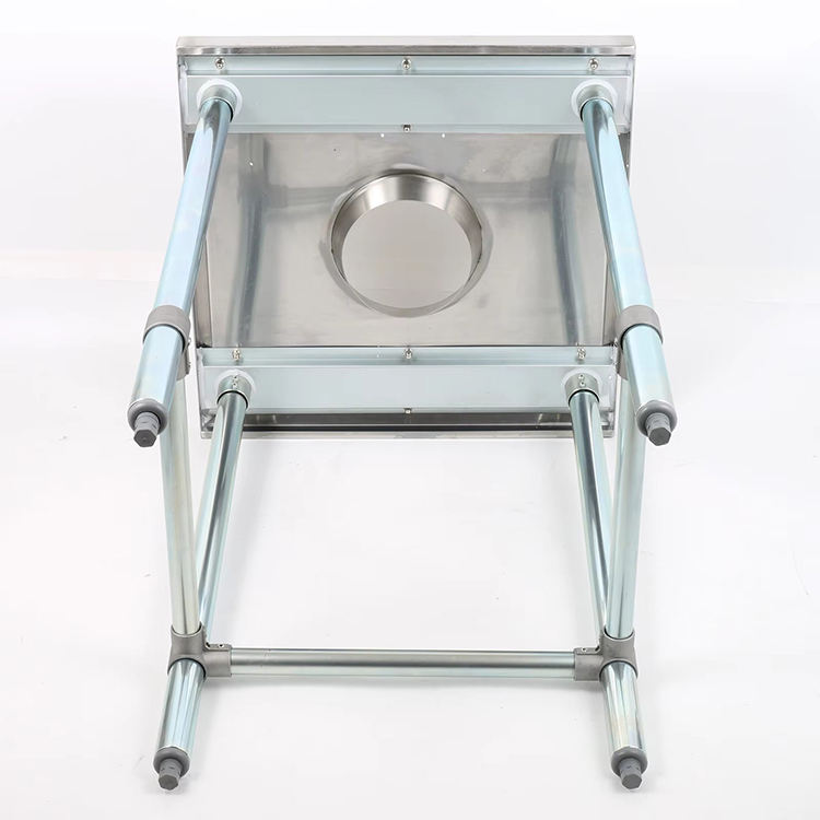 Commercial Stainless Steel Waste Collection Table with Integrated Scrap Hole