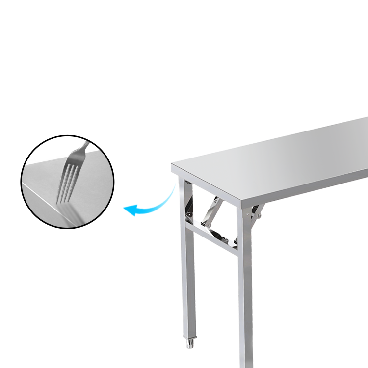 Heavy-Duty Foldable Stainless Steel Worktable with Tubular Undershelf (Custom Shapes)