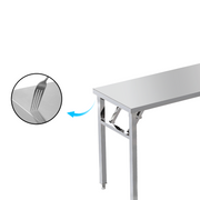 Foldable Stainless Steel Worktable with Tubular Undershelf