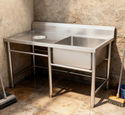 Commercial Soiled Dish Table with Scrap Chute & Sink Bowl (KD)