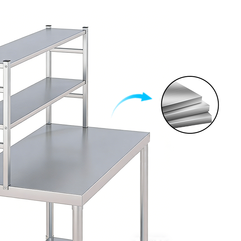 Customizable Stainless Steel Over-Shelf for Worktables | 2-3 Tiers | Knock-Down Design for Low Shipping