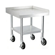 Mobile Stainless Steel Worktable with 3-Sided Backsplash