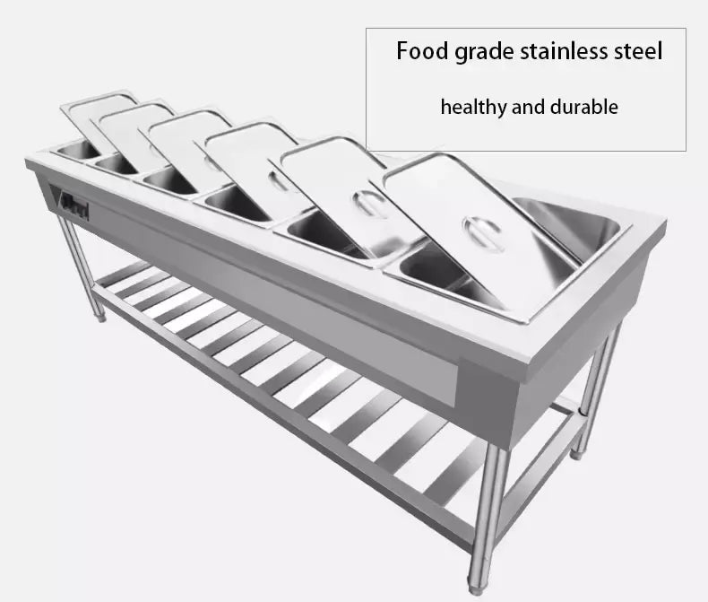 SENFON Custom Mobile Electric Bain Marie | 0.7-2.0mm Stainless Steel Food Warmer Table
