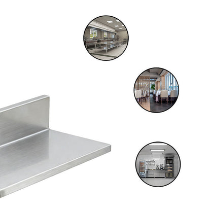 Customizable Stainless Steel Wall-Mounted Solid Tiered Shelf | 2-4 Tiers | Heavy-Duty Storage Rack