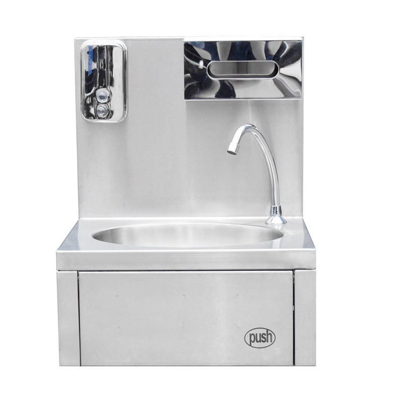 SENFON commercial knee-operated hand wash sink with dispenser panel
