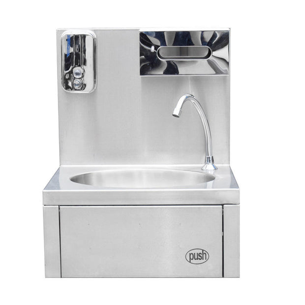 SENFON commercial knee-operated hand wash sink with dispenser panel
