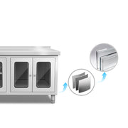 Stainless steel work cabinet for visual inventory checks