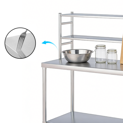 Customizable Stainless Steel Over-Shelf for Worktables | 2-3 Tiers | Knock-Down Design for Low Shipping