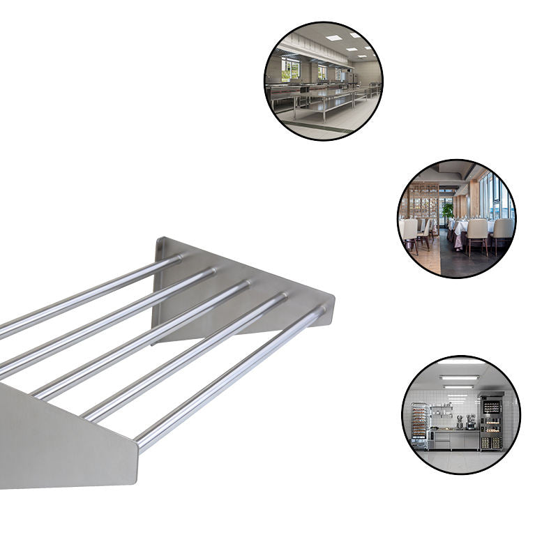 Custom Stainless Steel Wall-Mounted Tubular Shelf | Heavy-Duty Pipe Rack | Ventilated Storage Solution
