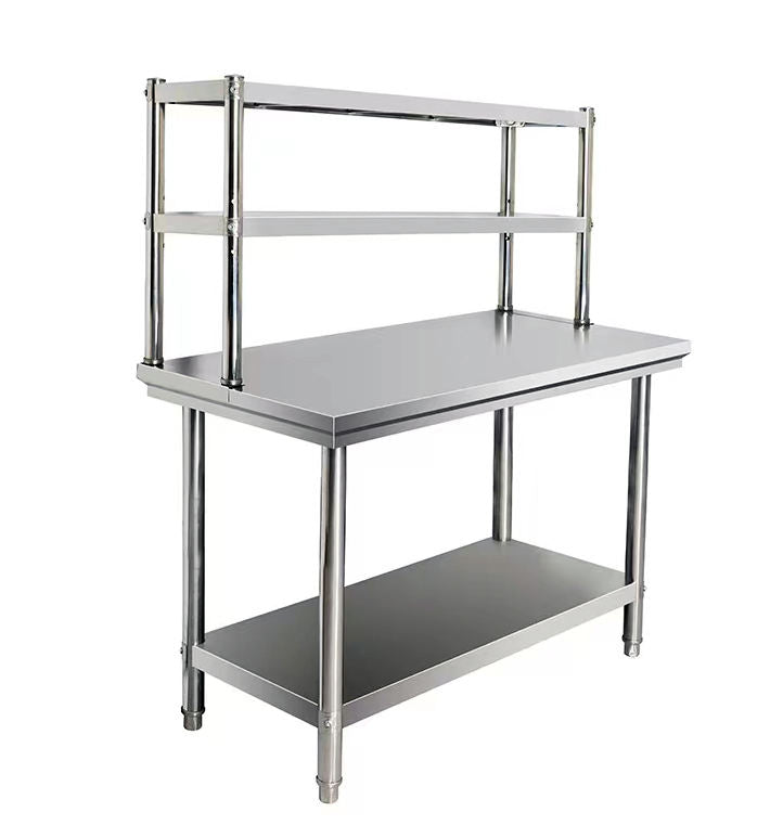 Customizable Stainless Steel Over-Shelf for Worktables | 2-3 Tiers | Knock-Down Design for Low Shipping
