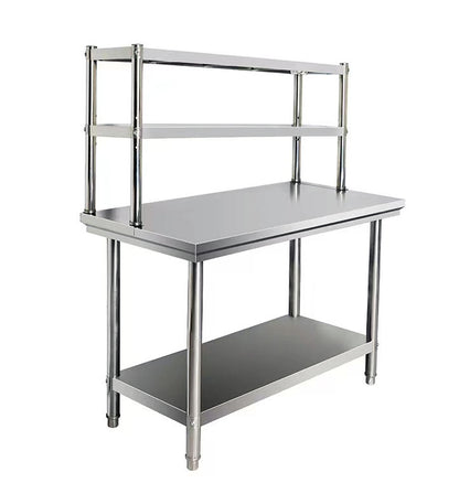 Customizable Stainless Steel Over-Shelf for Worktables | 2-3 Tiers | Knock-Down Design for Low Shipping