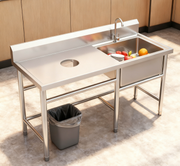 Commercial Soiled Dish Table with Scrap Chute & Sink Bowl (KD)