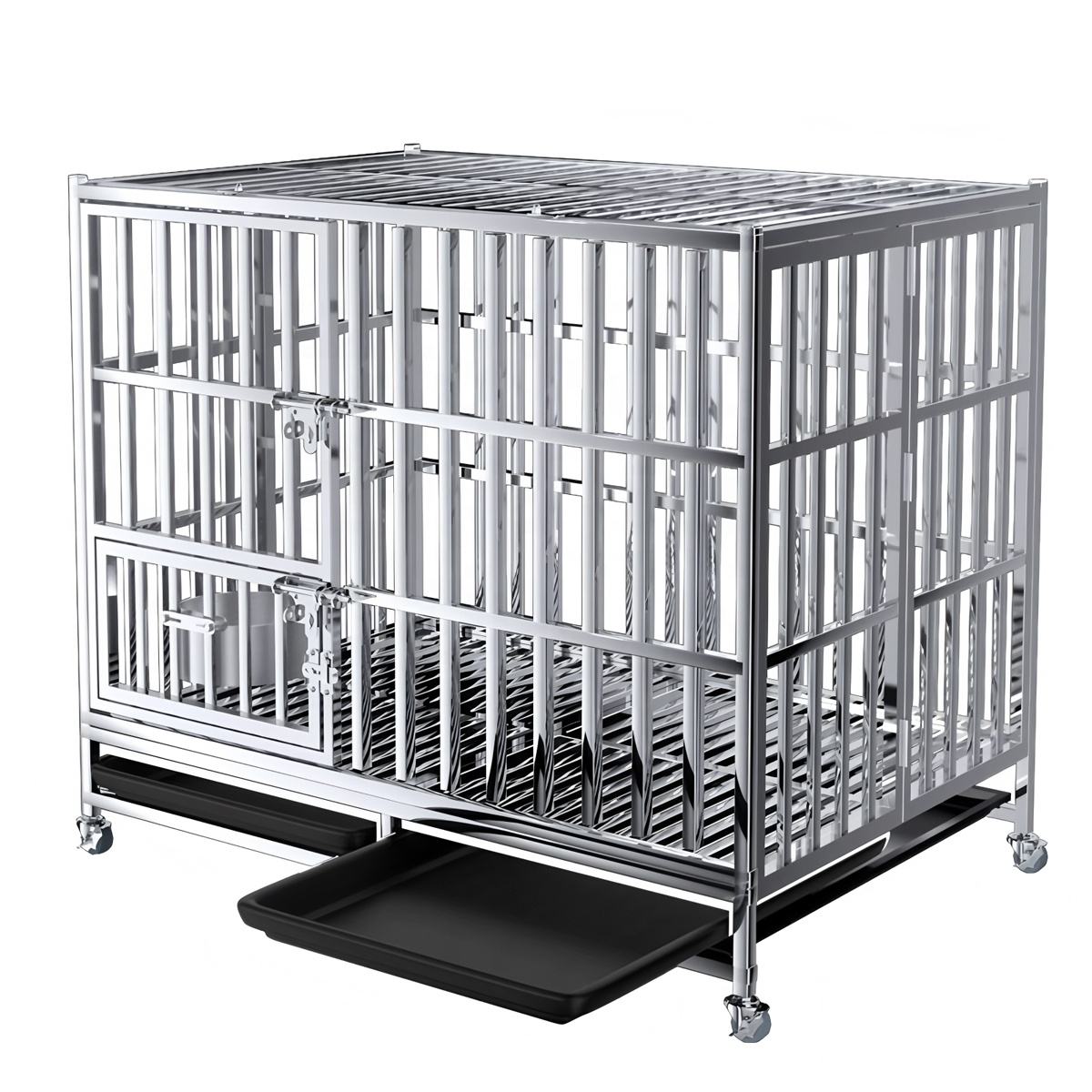 Professional Heavy-Duty Stainless Steel Pet Cage | For Medium to Large Animals & Birds | Modular & Mobile Design