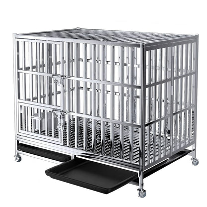 Professional Heavy-Duty Stainless Steel Pet Cage | For Medium to Large Animals & Birds | Modular & Mobile Design