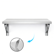 Commercial foldable shelf used as temporary work surface