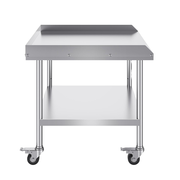 Mobile Stainless Steel Worktable with 3-Sided Backsplash