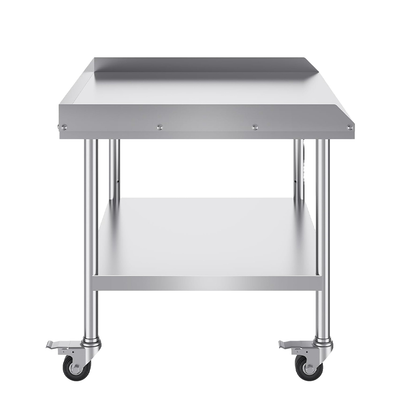 Customizable Mobile Worktable with 3-Sided Backsplash | Full Knock-Down Design | Heavy-Duty Caster Options