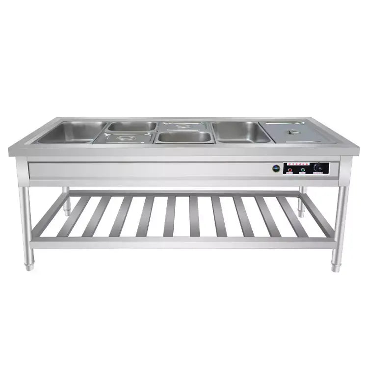 SENFON Custom Mobile Electric Bain Marie | 0.7-2.0mm Stainless Steel Food Warmer Table