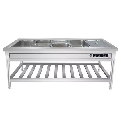 SENFON Custom Mobile Electric Bain Marie | 0.7-2.0mm Stainless Steel Food Warmer Table