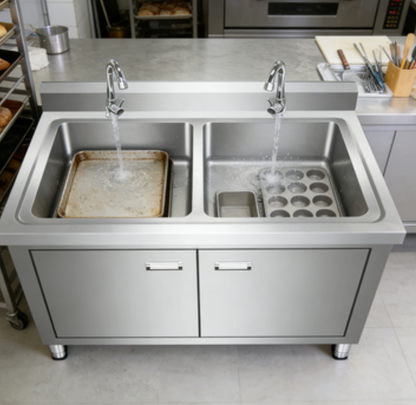 Customizable Heavy-Duty Stainless Steel Sink Cabinet Unit (KD Design)