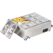 Commercial countertop electric Bain-Marie food warmer with GN pans for buffet and serving counters