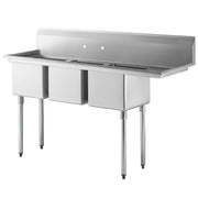 Custom Stainless Steel Compartment Sink with Full KD Design manufactured by SENFON