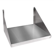 Commercial wall-mounted shelf with triangular side panels