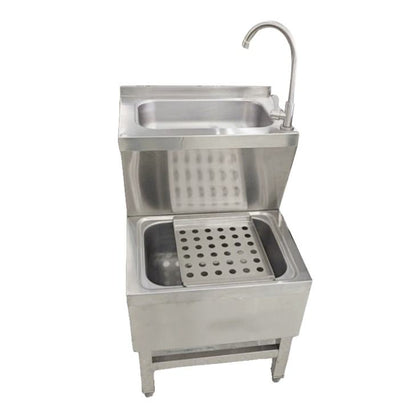 SENFON 2-in-1 Stainless Steel Combo Sink | Hand Wash & Mop Service Basin | 0.7-1.2mm Custom Thickness