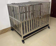 Welded stainless steel mobile cage in indoor facility