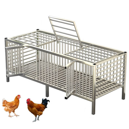 Heavy-Duty Stainless Steel Poultry Cage | Modular Knock-Down Design | For Chickens, Ducks, Geese & Pigeons