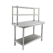 SENFON custom stainless steel workstation with upper shelf storage
