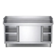 Knock-Down Stainless Steel Work Cabinet with 3-Sided Backsplash