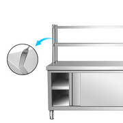 KD double-tier worktable over-shelf with adjustable shelf positions