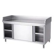 Knock-Down Stainless Steel Work Cabinet with 3-Sided Backsplash