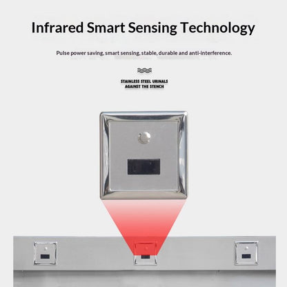 Wall-Mounted Stainless Steel Sensor Urinal | Automatic Intelligent Flushing System | SUS304