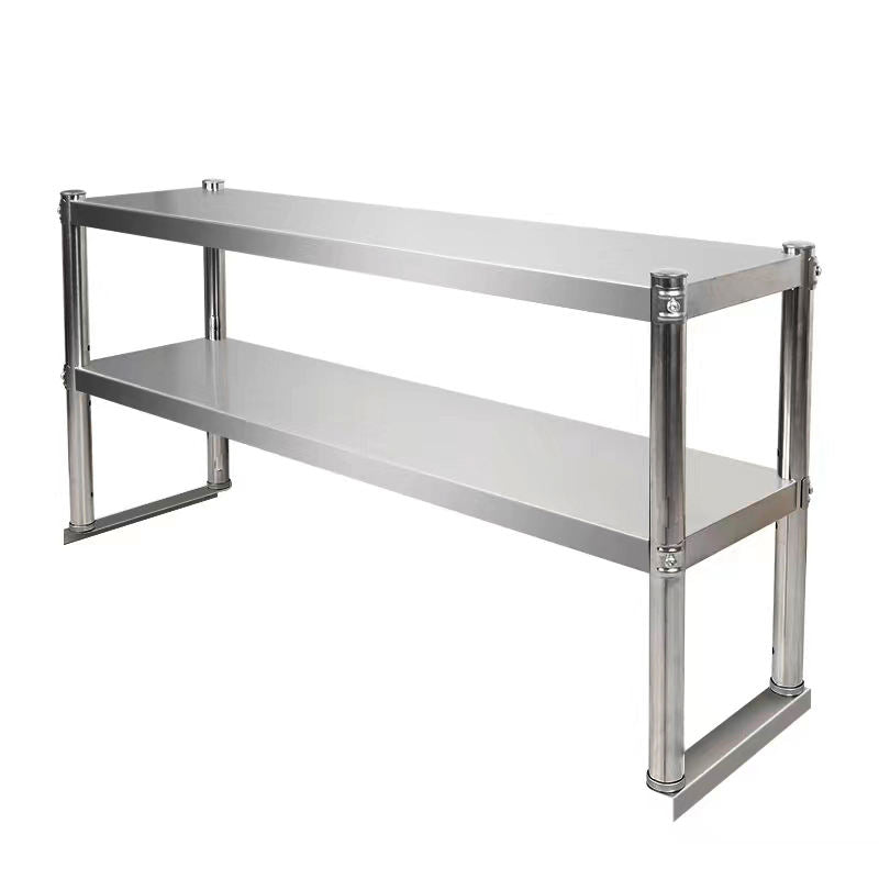 SENFON commercial double-tier stainless steel worktable over-shelf