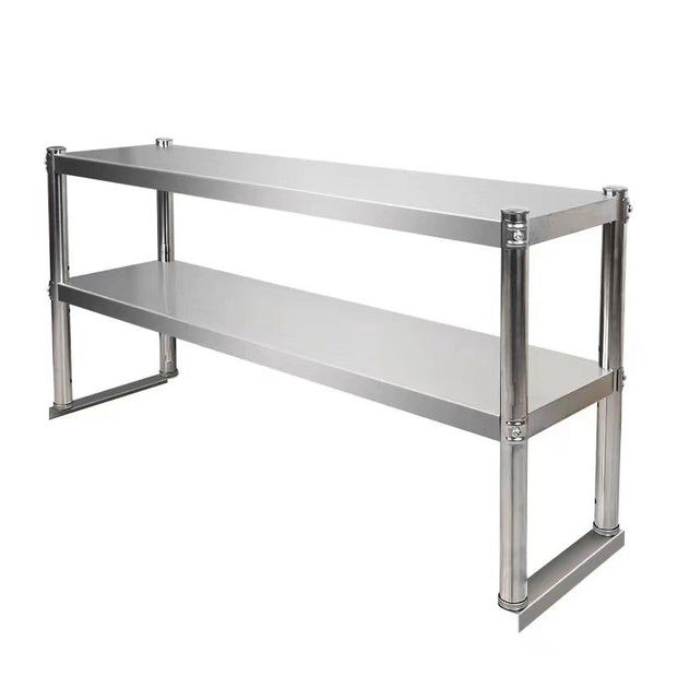 SENFON commercial double-tier stainless steel worktable over-shelf
