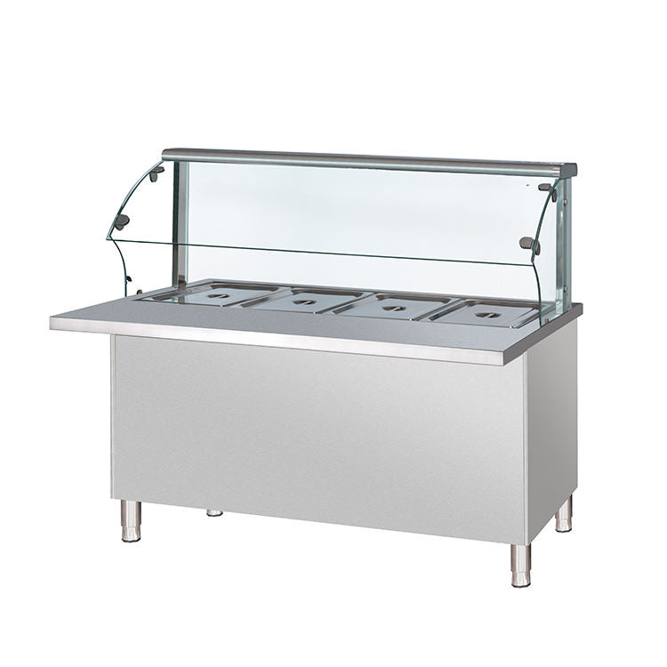 Deluxe Stainless Steel Bain Marie with Glass Display & Cabinet