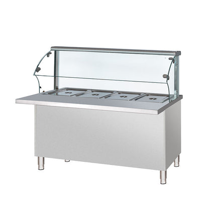 Deluxe Stainless Steel Bain Marie with Glass Display & Cabinet